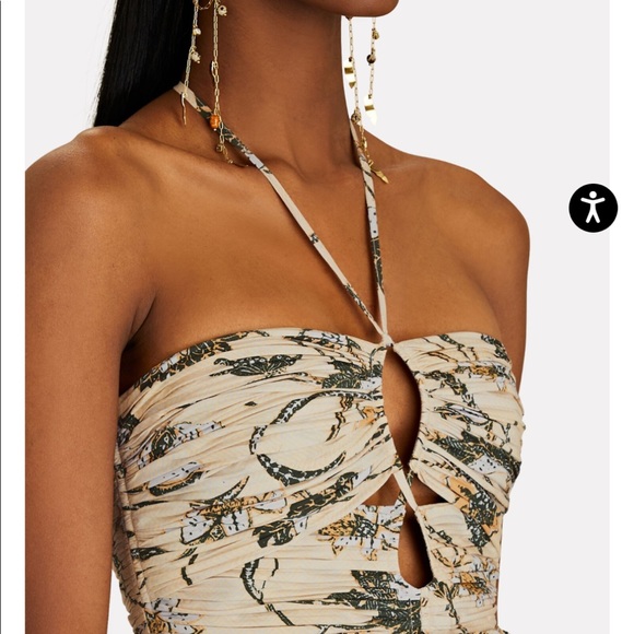 Ulla Johnson Ella Cut-Out Floral Poplin Halter Dress 0 - Picture 5 of 9